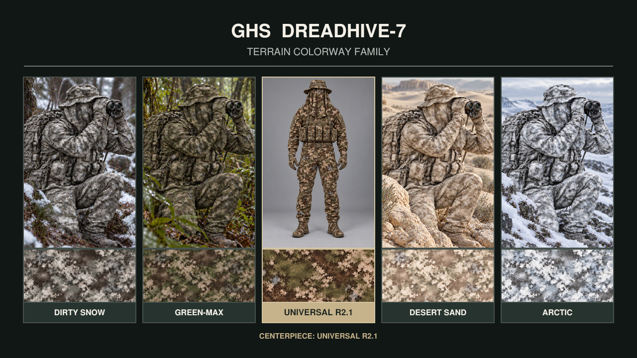 DreadHive-7 colorway family